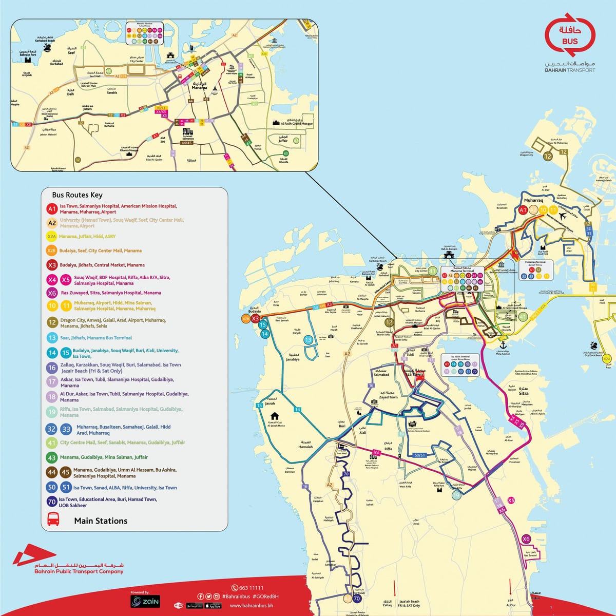 mappa del Bahrain bus