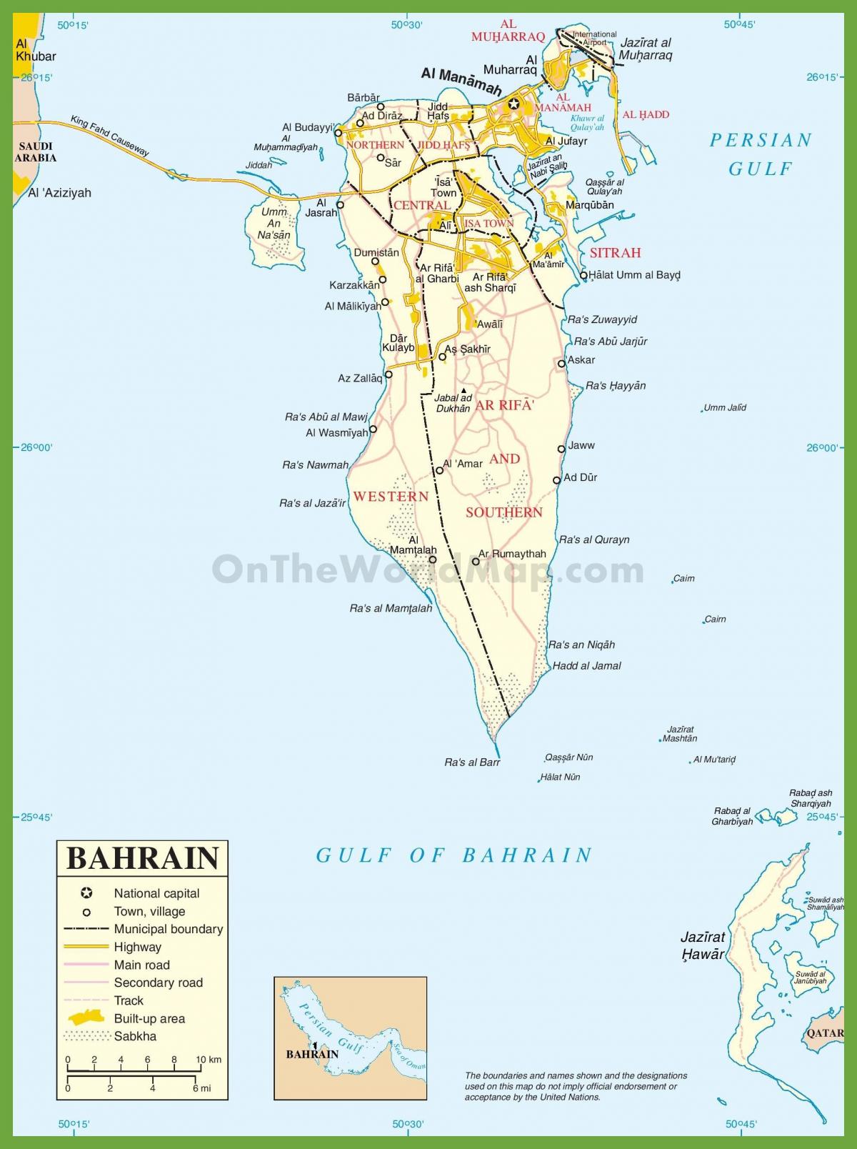 Bahrain città la mappa