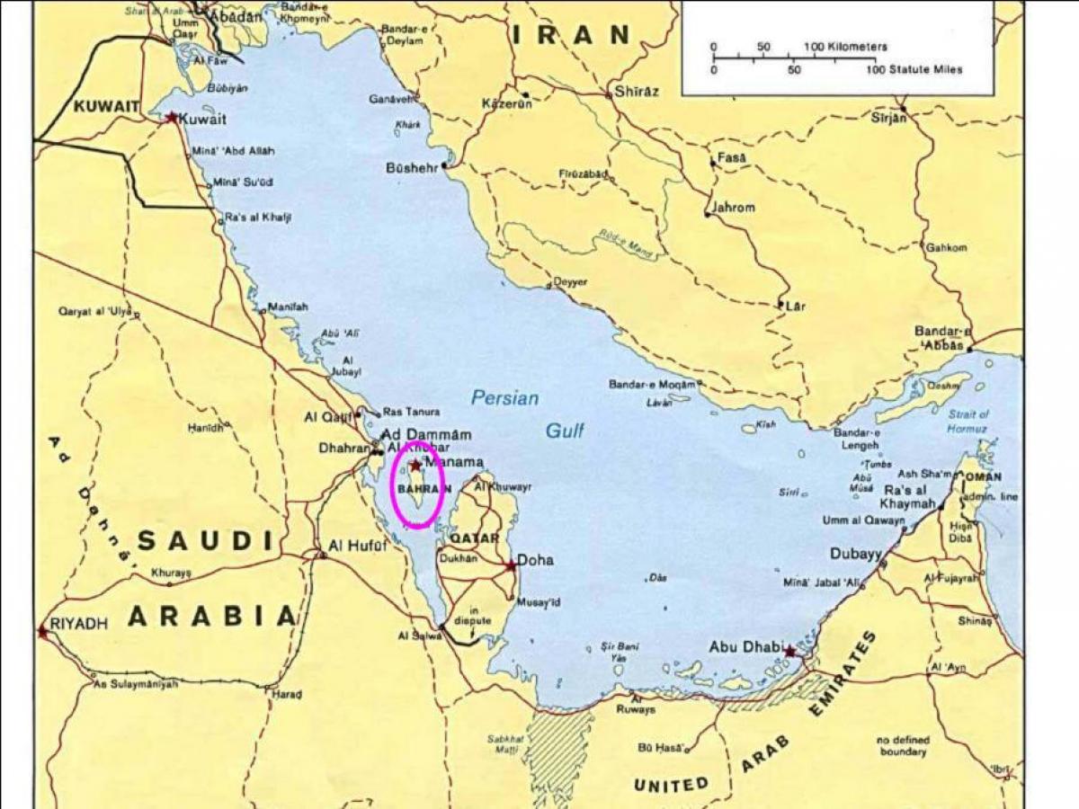 mappa di isola di Bahrain 