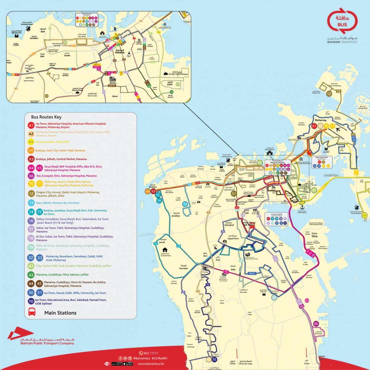 Bahrain autobus mappa