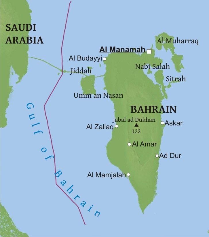 mappa del Bahrain ponte