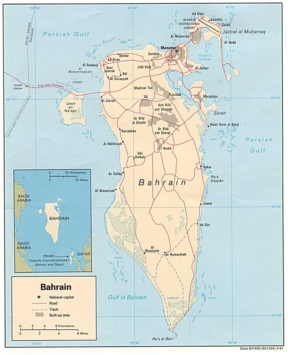 la mappa mostra la strada Bahrain