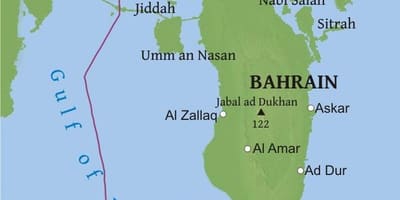 Mappa del Bahrain ponte