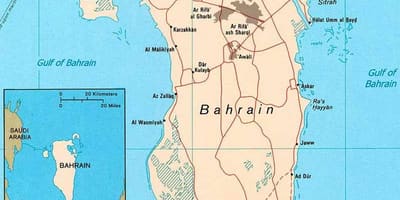 Mappa del Bahrain road map locator