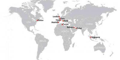 Bahrain nella mappa del mondo